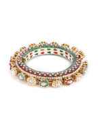 Multi Meenakari Handcrafted Heavy Bangles (set of 2) - Ruby Raang - Distacart