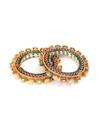 Multi Meenakari Handcrafted Heavy Bangles (set of 2) - Ruby Raang - Distacart