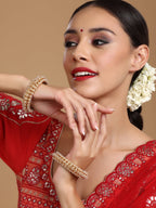 Handcrafted Pearl Heavy Bangles (set of 2) - Ruby Raang - Distacart
