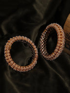 Handcrafted Pearl Heavy Bangles (set of 2) - Ruby Raang - Distacart