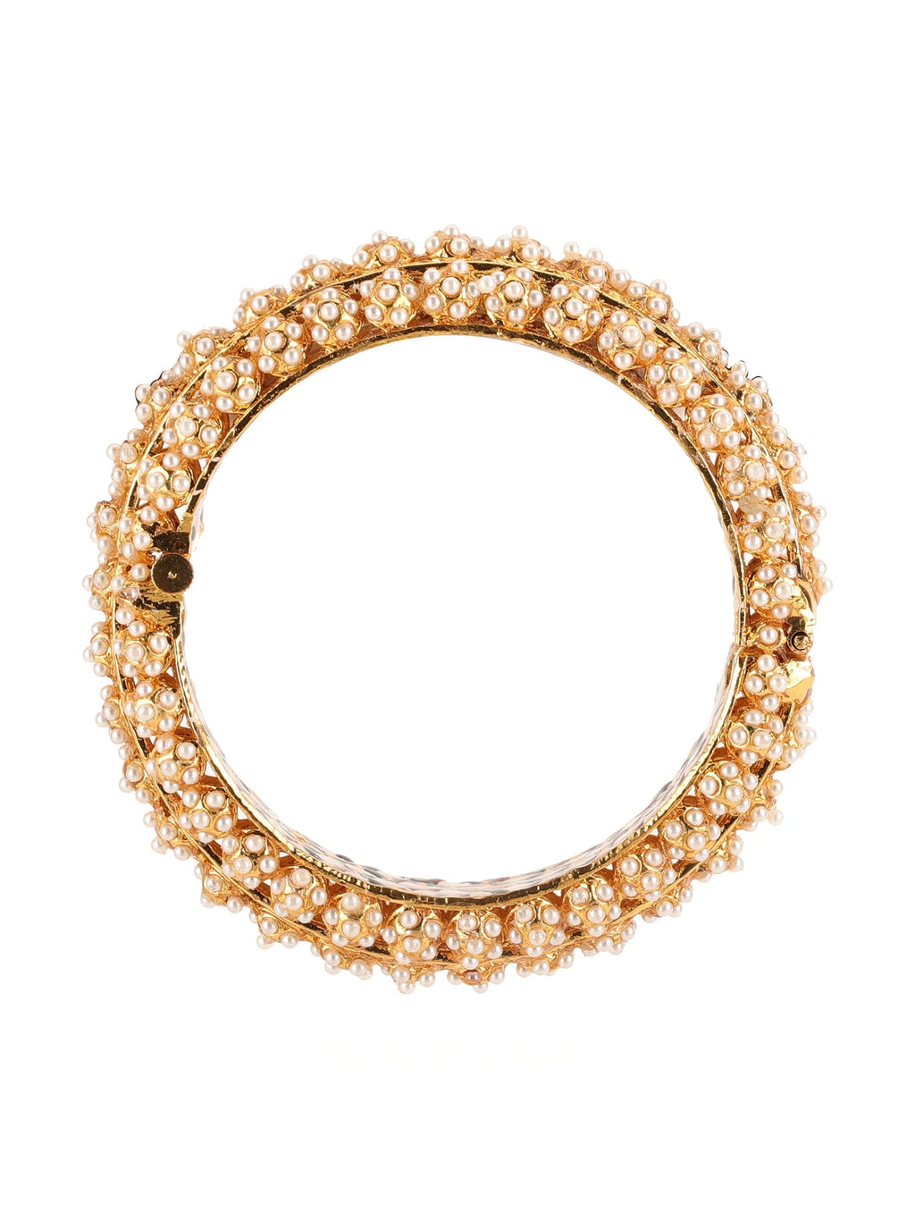 Handcrafted Pearl Heavy Bangles (set of 2) - Ruby Raang - Distacart