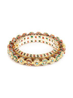 Handcrafted Heavy Bangles (set of 2) - Ruby Raang - Distacart