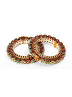 Handcrafted Heavy Bangles (set of 2) - Ruby Raang - Distacart