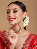 Rajwada Red - Green Hues Handcrafted Heavy Bangle - Ruby Raang - Distacart