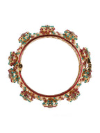 Rajwada Red - Green Hues Handcrafted Heavy Bangle - Ruby Raang - Distacart