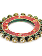 Meenakari Handcrafted Heavy Bangle - Ruby Raang - Distacart