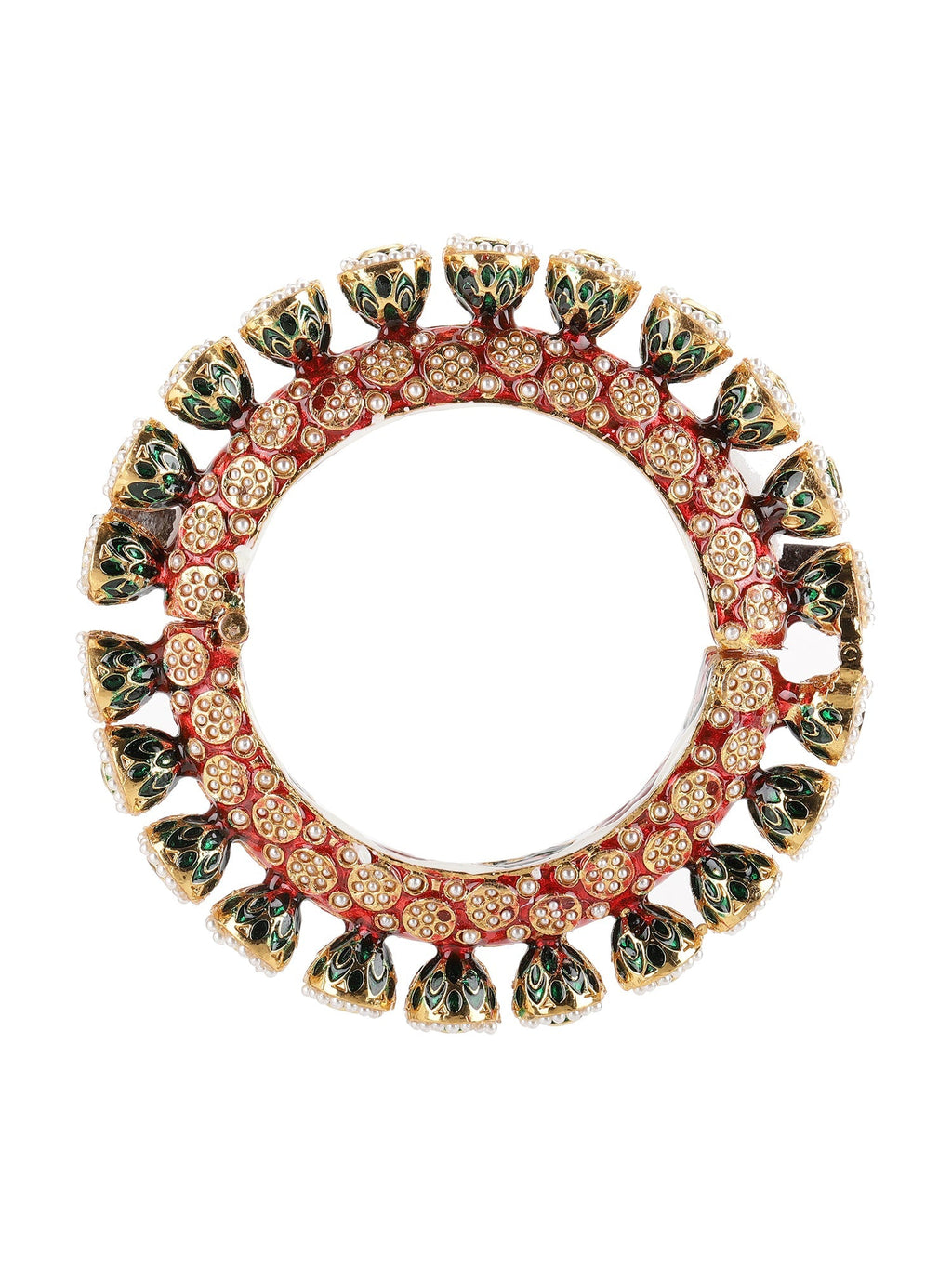 Red Meenakari Handcrafted Heavy Bangle - Ruby Raang - Distacart