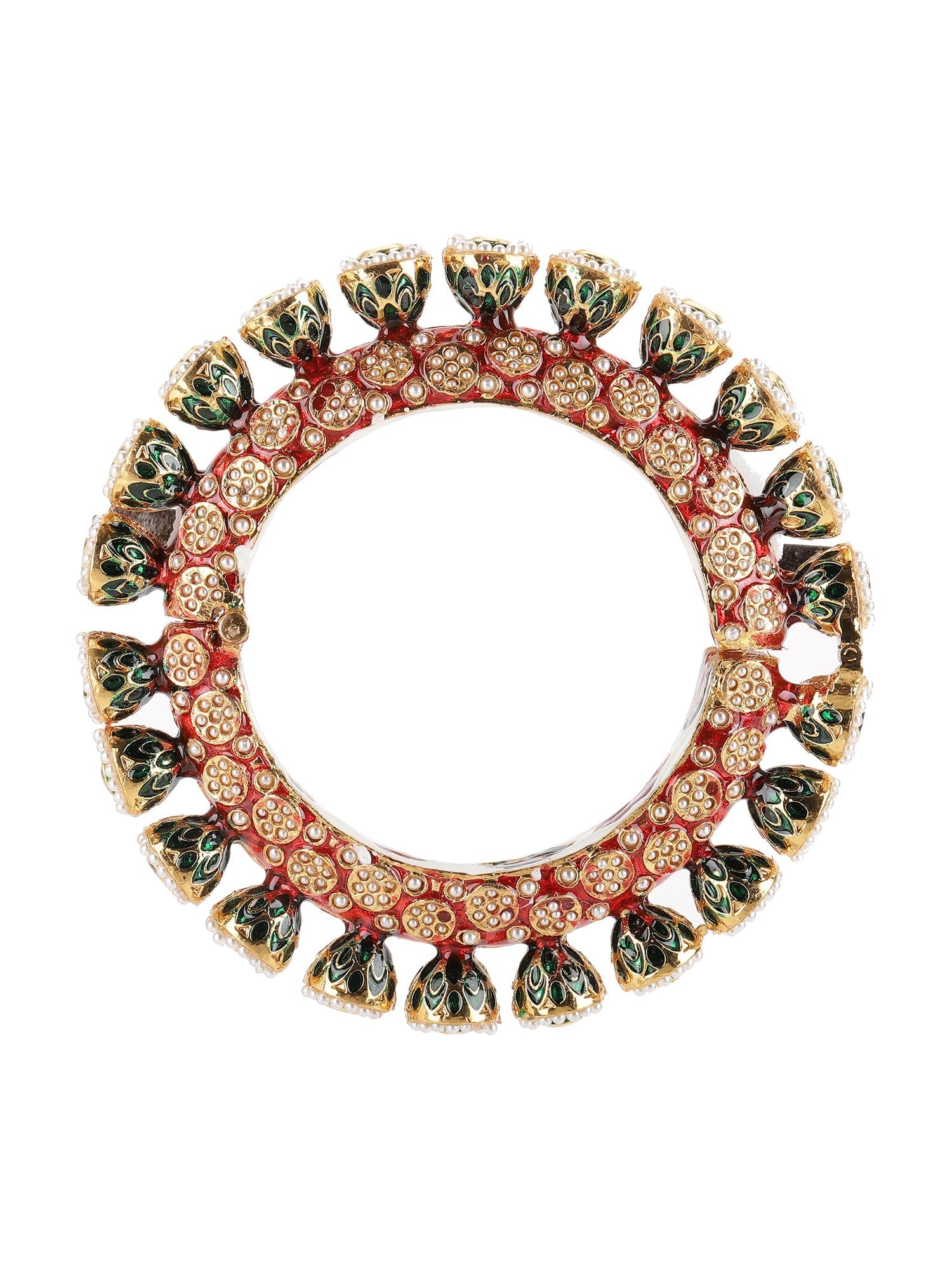 Red Meenakari Handcrafted Heavy Bangle - Ruby Raang - Distacart