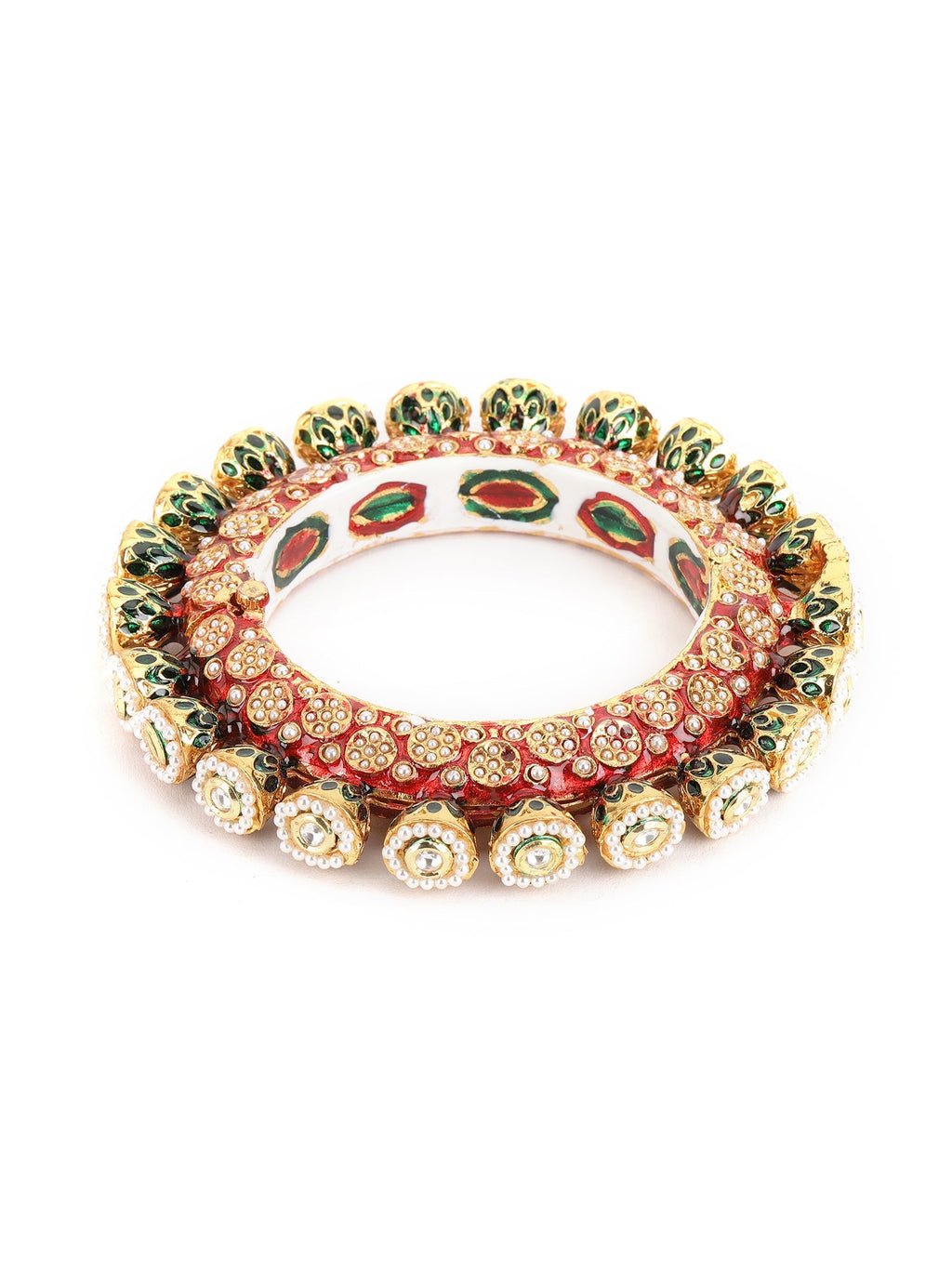 Red Meenakari Handcrafted Heavy Bangle - Ruby Raang - Distacart
