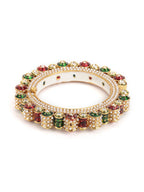 Pearl Meenakari Handcrafted Heavy Bangle - Ruby Raang - Distacart