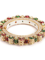 Pearl Meenakari Handcrafted Heavy Bangle - Ruby Raang - Distacart