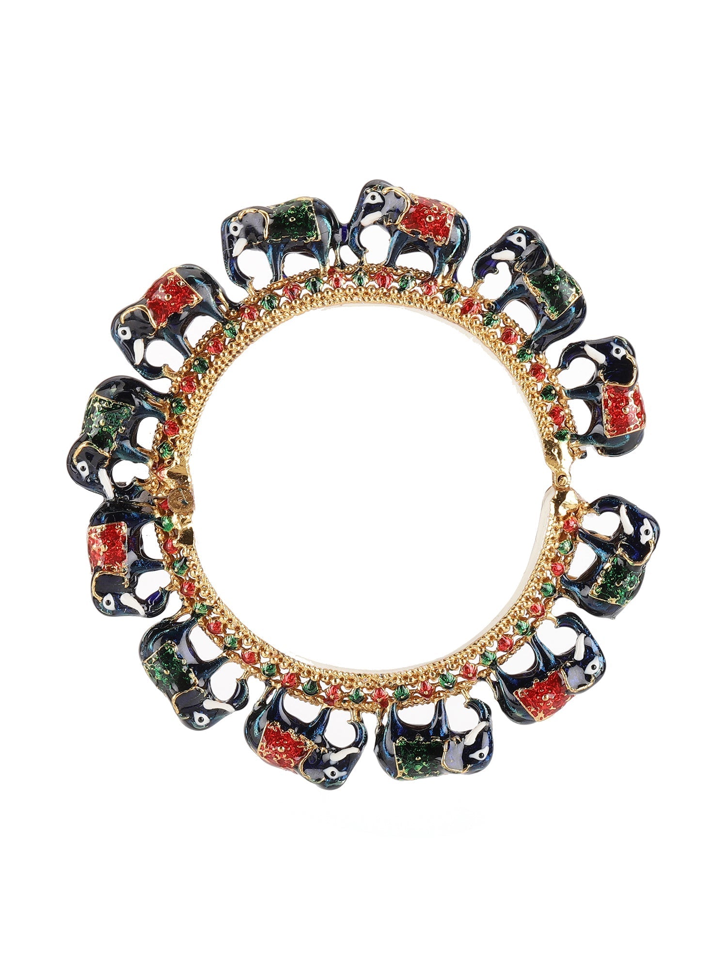 Elephant Blue Meenakari Handcrafted Heavy Bangle - Ruby Raang - Distacart