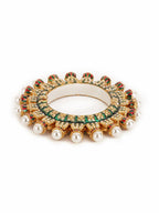 Oversized Pearl Meenakari Handcrafted Heavy Bangle - Ruby Raang - Distacart