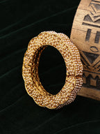 Golden Pearl Handcrafted Heavy Bangle - Ruby Raang - Distacart