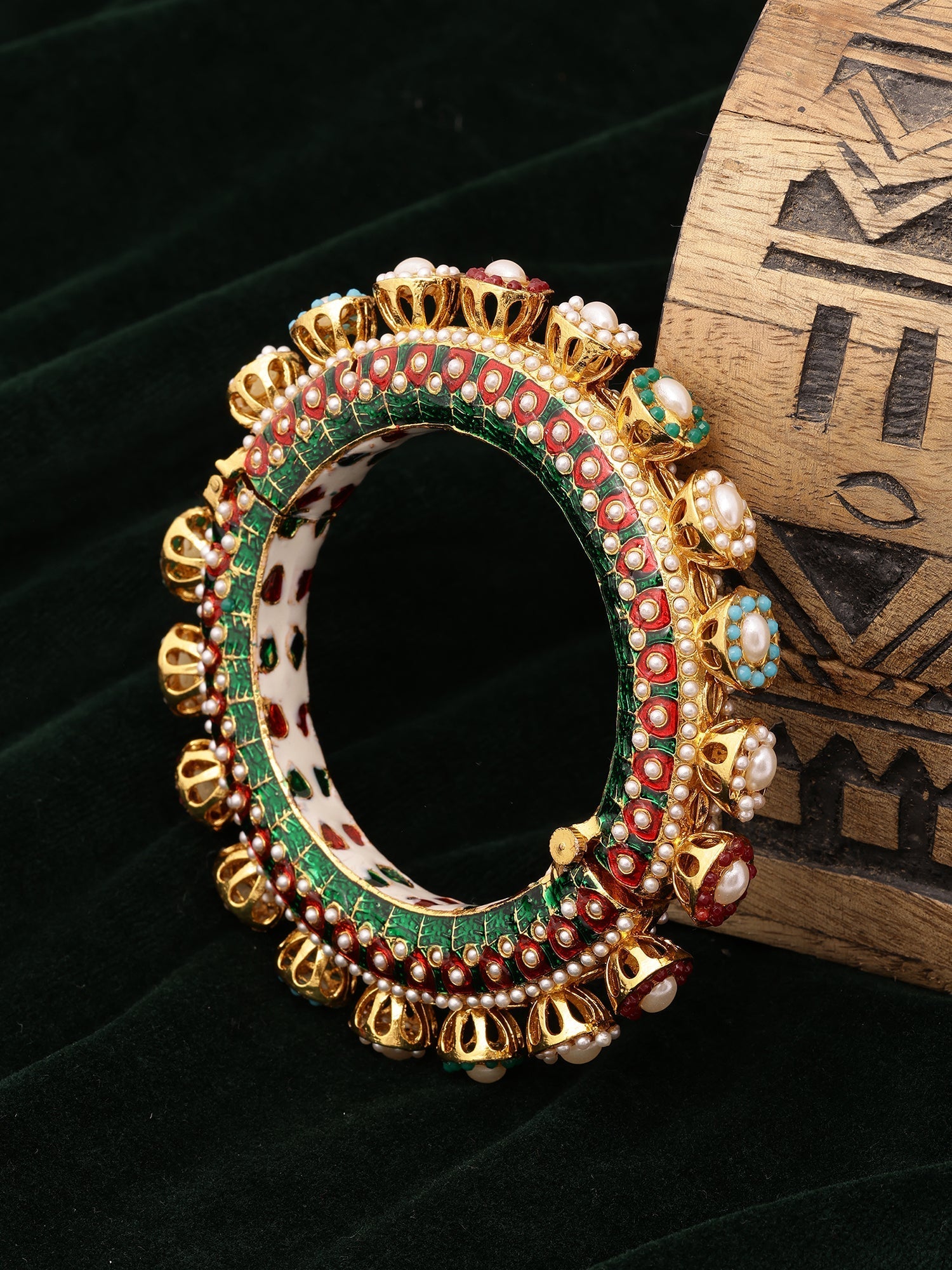 Multi Meenakari Handcrafted Heavy Bangle - Ruby Raang - Distacart