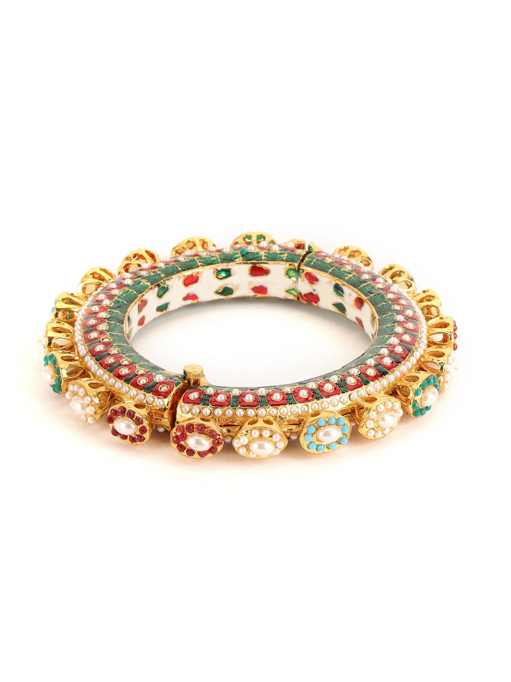 Multi Meenakari Handcrafted Heavy Bangle - Ruby Raang - Distacart