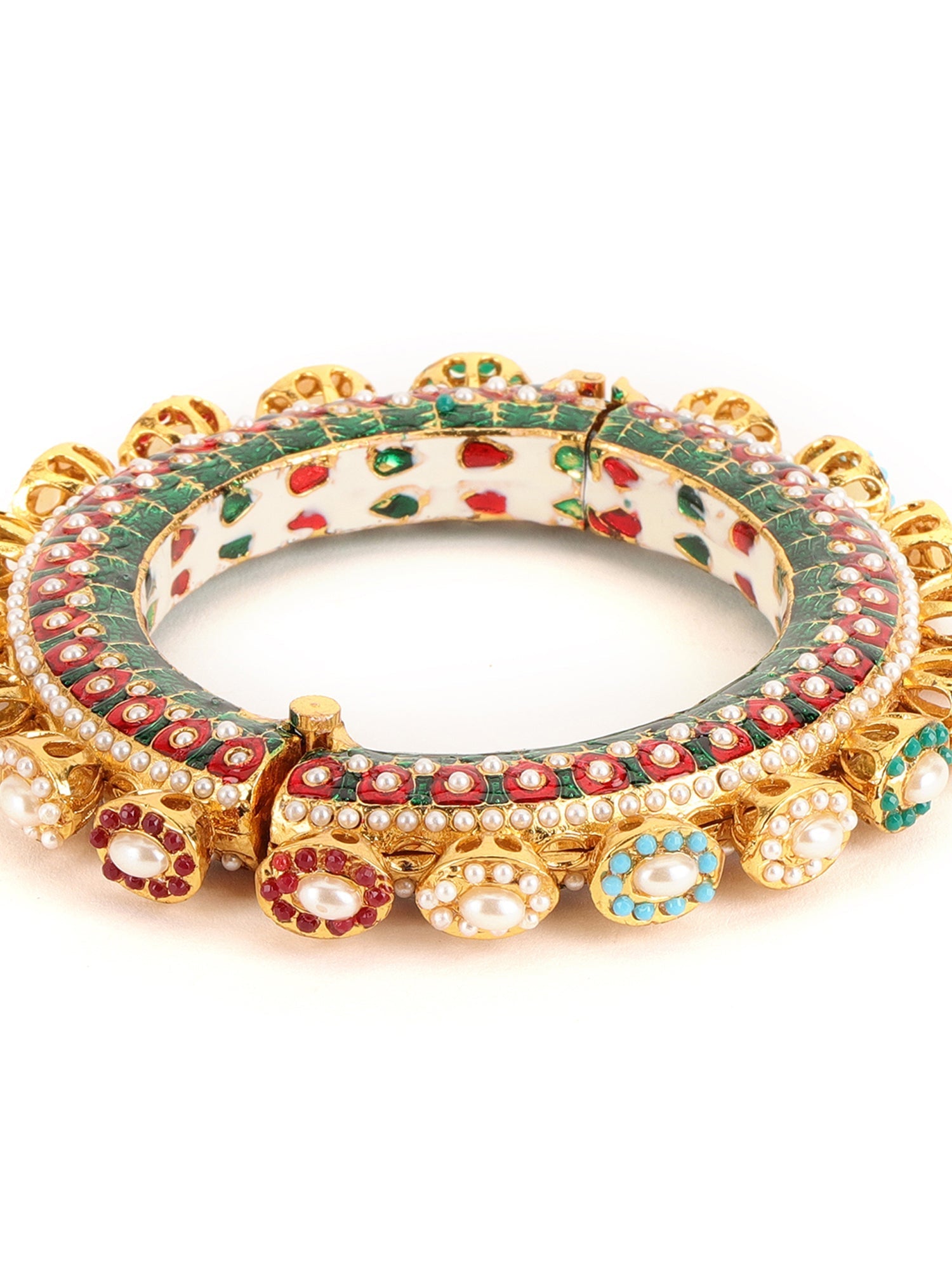 Multi Meenakari Handcrafted Heavy Bangle - Ruby Raang - Distacart