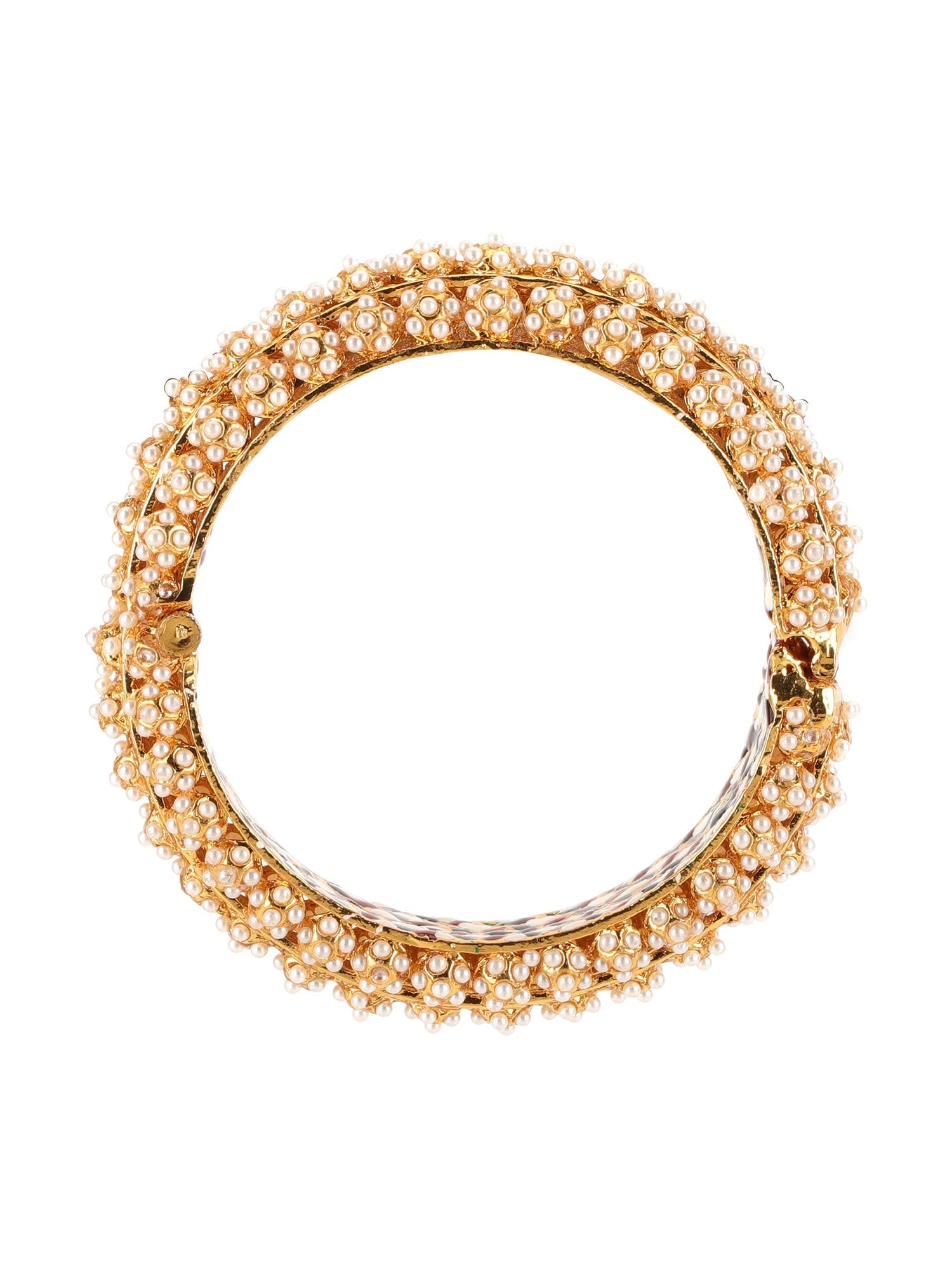 Handcrafted Pearl Heavy Bangle - Ruby Raang - Distacart