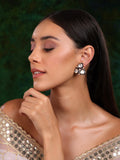 Three Stone Blue Meenakari Kundan Earrings - Ruby Raang - Distacart