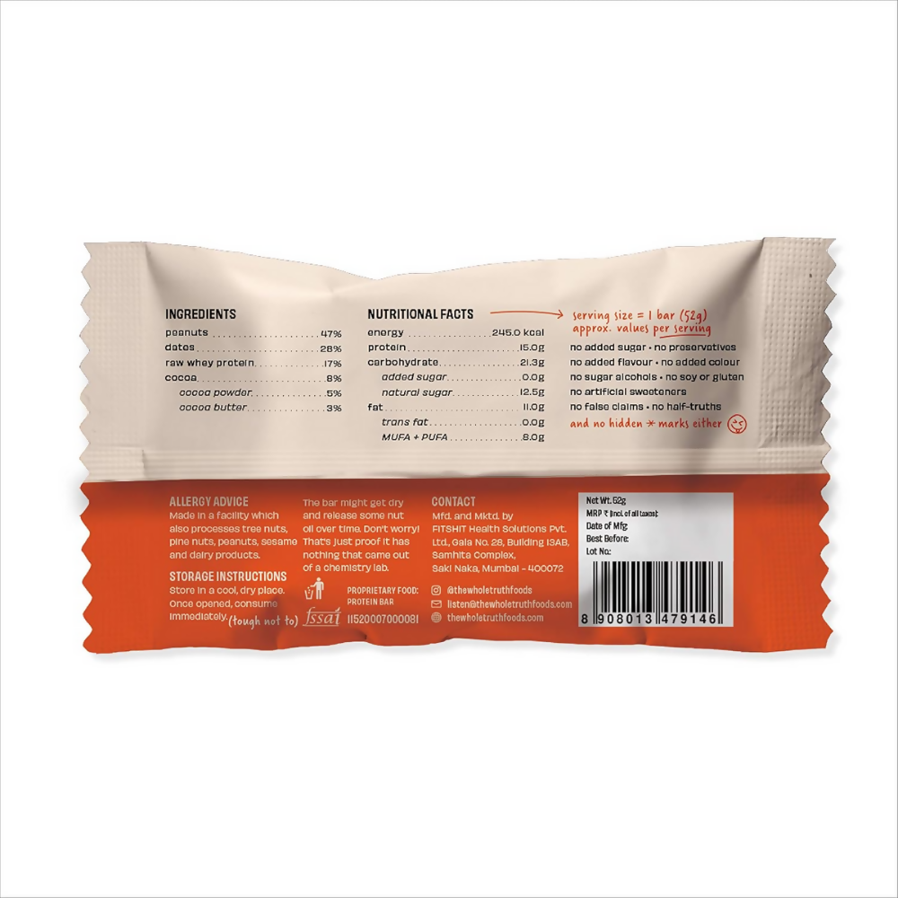 The Whole Truth Protein Bars - Peanut Cocoa - Distacart