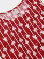 Ahalyaa Women Red & White Printed Pure Cotton Top