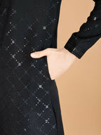 Vastranavya Black Exclusive Festival Wear Viscose Silk Thread & Sequence Embroidered Work Kurta with Dupatta