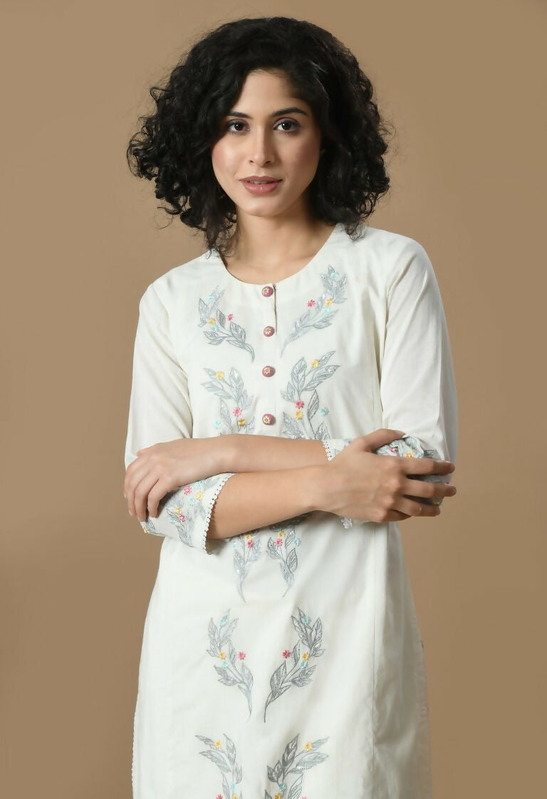 Joban Fashion White Cotton Kurta Set