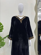 Prazu Fashion Black Viscose Velvet Thread Sequence Salwar Suit - Distacart