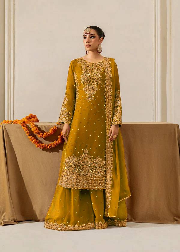 Lehenga Mart Designer Plazzo Suit For Women-Mustard - Distacart