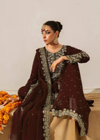 Prazu Fashion Coffee Georgette Sequin With Rivet Moti Palazzo Suit