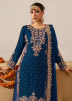 Prazu Fashion Royal Blue Georgette Sequence With Rivet Moti Palazzo Suit - Distacart