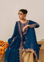 Prazu Fashion Royal Blue Georgette Sequence With Rivet Moti Palazzo Suit - Distacart
