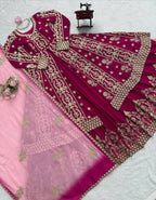 Prazu Fashion Maroon Georgette Thread Sequin Lehenga Style Suit - Distacart