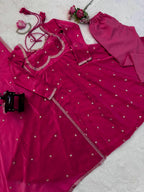 Prazu Fashion Pink Fendy Silk Thread Sequence Anarkali Suit - Distacart