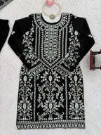 Prazu Fashion Black Georgette Thread Sequence Sharara Suit - Distacart