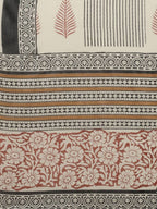 Yufta Women Beige And Rust Printed Kurta with Trouser & With Dupatta