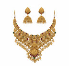 Jewel City Traditional Handcrafted Gold-Plated Temple Necklace Set