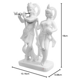 Handicrafts Paradise Marble Carved in Radha Krishan Figurine