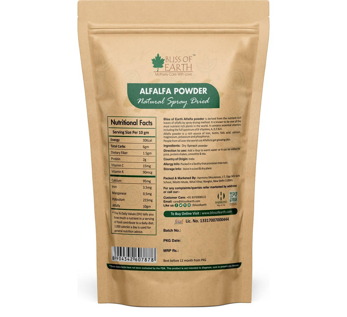 Bliss of Earth Alfalfa Powder - Distacart