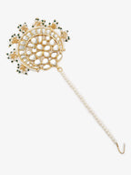 Gold Toned White Kundan Maang Tikka - Ruby Raang - Distacart