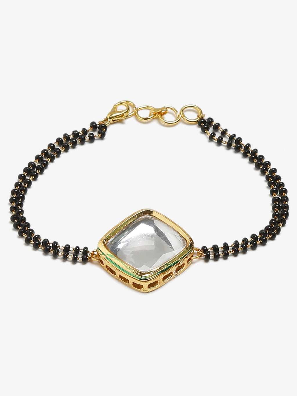 Black Kundan Mangalsutra Bracelet - Ruby Raang - Distacart