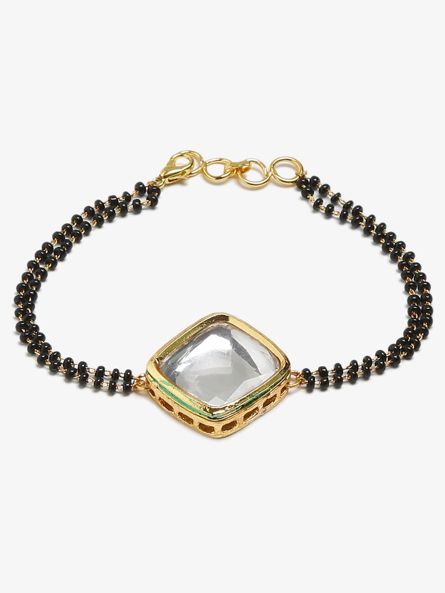 Black Kundan Mangalsutra Bracelet - Ruby Raang - Distacart