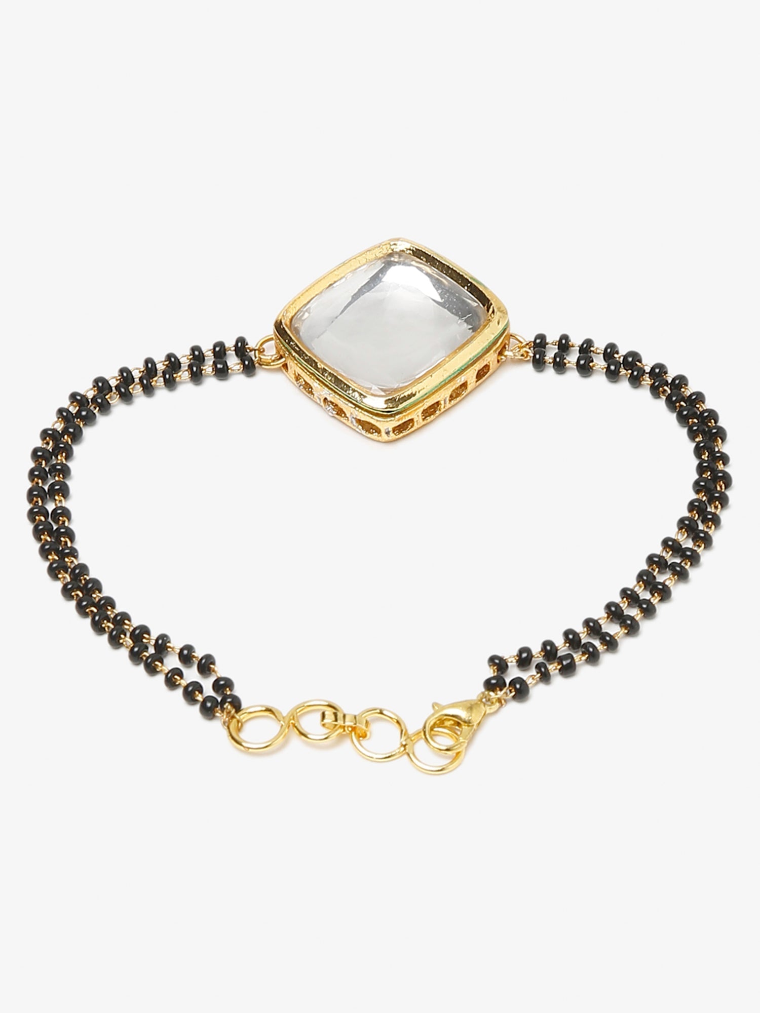 Black Kundan Mangalsutra Bracelet - Ruby Raang - Distacart