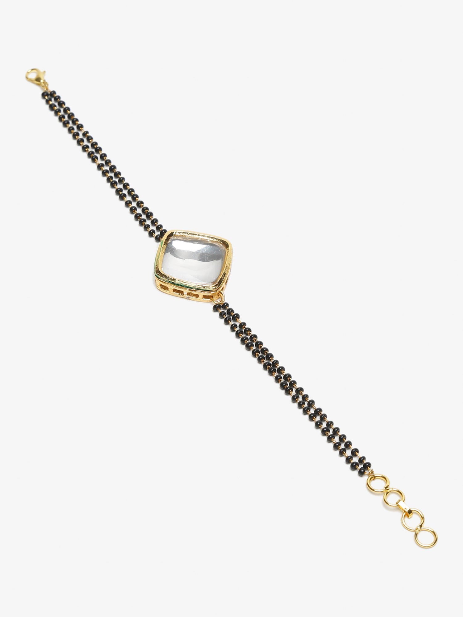 Black Kundan Mangalsutra Bracelet - Ruby Raang - Distacart