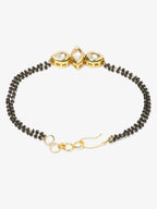 Women's Black Gold-Plated Kundan Mangalsutra Bracelet - Ruby Raang - Distacart