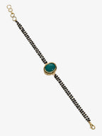 Black Gold-Plated Kundan Mangalsutra Bracelet - Ruby Raang - Distacart