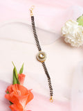 Women's Black Gold-Plated Kundan Mangalsutra Bracelet - Ruby Raang - Distacart