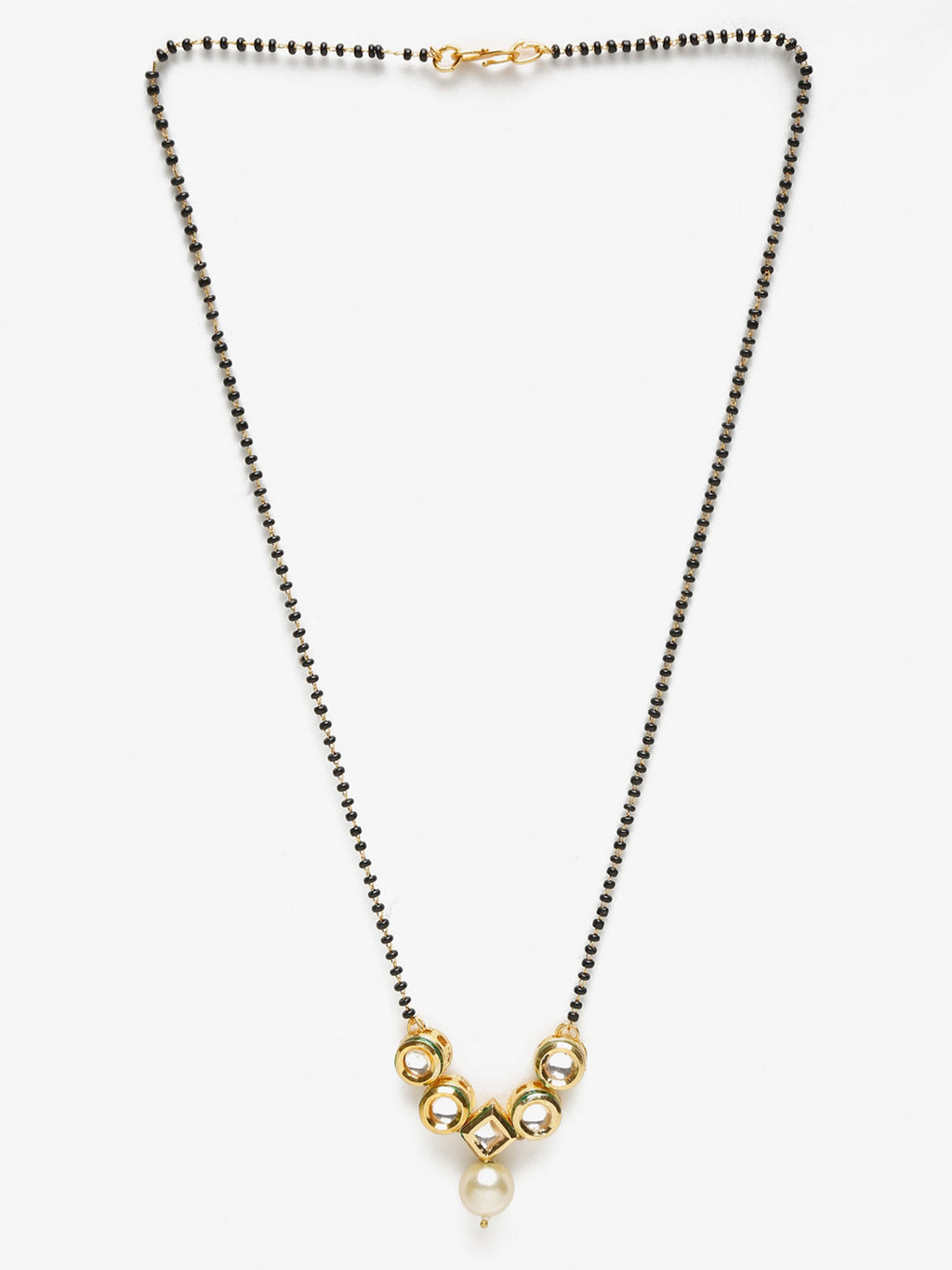 Black White Kundan Studded Mangalsutra - Ruby Raang - Distacart
