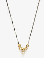 Black White Kundan Studded Mangalsutra - Ruby Raang - Distacart