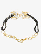Black Gold-Toned Kundan Bracelet Mangalsutra - Ruby Raang - Distacart